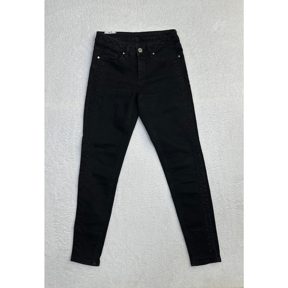 Zoe Karssen Black Star Embossed Skinny Jeans women's size‎ 26